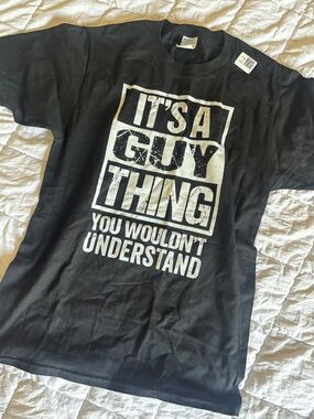 & Other Stories Black Graphic Tee - "It's A Guy Thing"